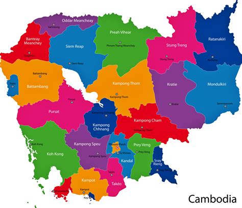 Cambodia: Provinces, Cities, Urban Areas & Urban Communes.